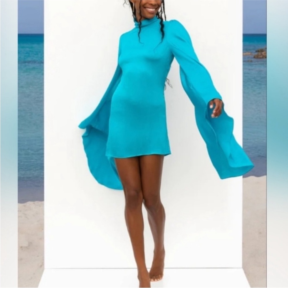 Rat & Boa Turquoise Long Sleeve Dress